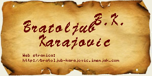 Bratoljub Karajović vizit kartica